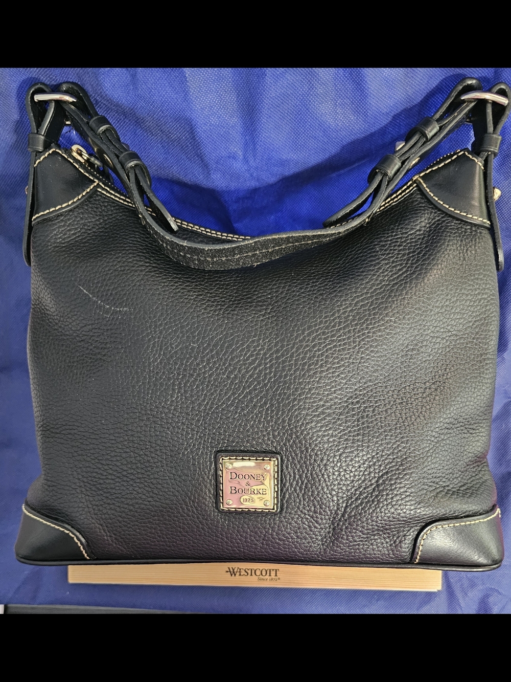 Dooney & Bourke Black Pebble Leather Hobo Bag